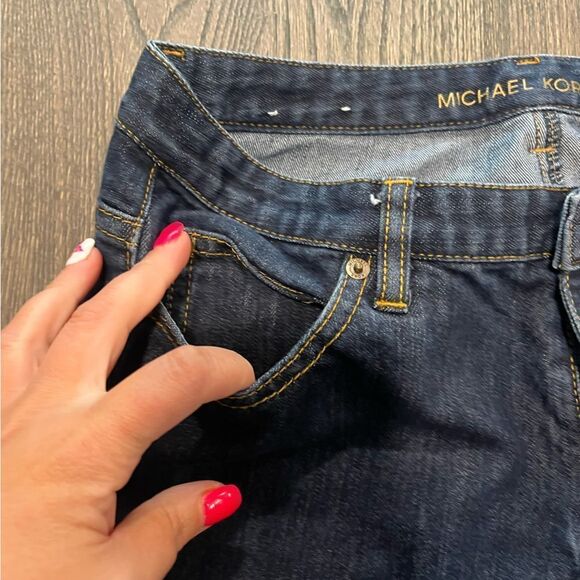 Michael Kors Dark Wash Denim Jeans Flare Leg Size 8 - Picture 4 of 12
